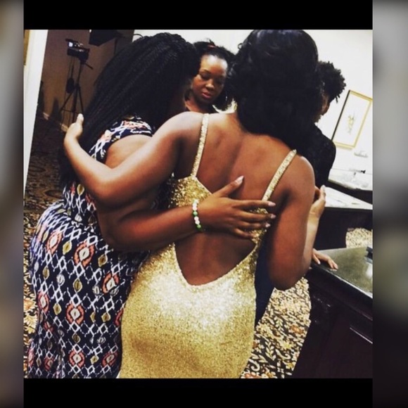 Gold lafemme pageant prom gown size 2 (fits 0-4) - Picture 5 of 5